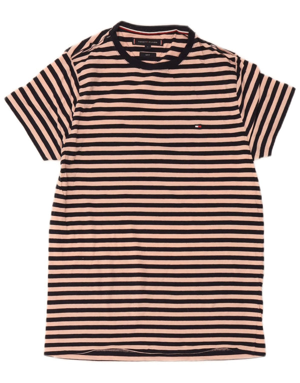 Tommy Hilfiger Dame Slim Fit T-Shirt Kjole UK 10 Small Pink Striped