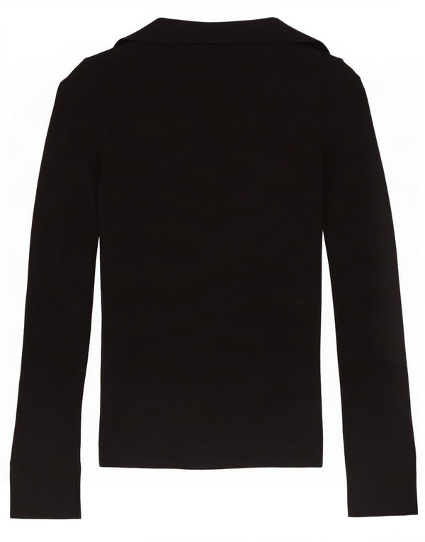 Pulover cardigan pentru femei Massimo Dutti UK 10 Lână neagră mică