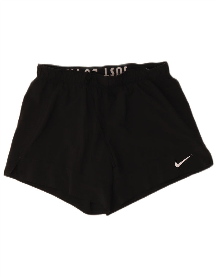 Nike Dame Dri Fit sportsshorts UK 14 Medium Sort Polyester