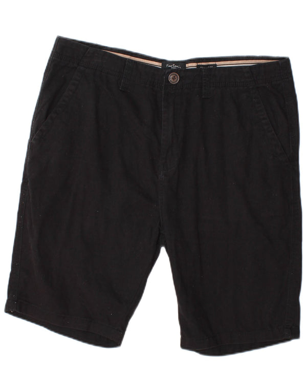 Pierre Cardin Mens Regular Fit Chino Shorts Medium W32  Black Cotton