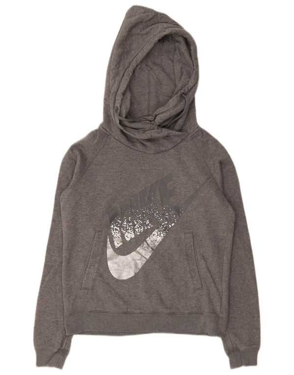 Nike Pull à capuche graphique pour femme UK 10 Petit coton gris