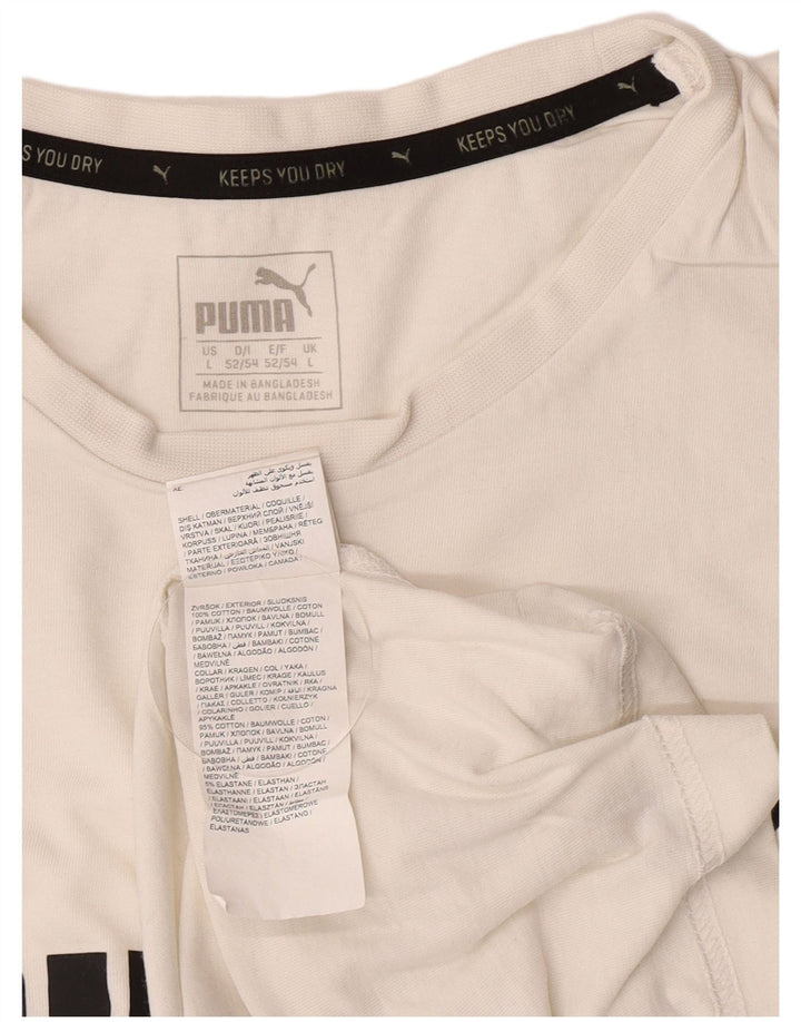 Puma Mens Graphic Vest Top Large White Cotton