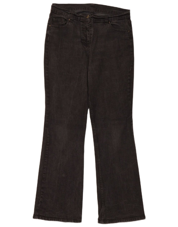 Marks & Spencer Γυναικεία Bootcut Jeans UK 12 Medium W30 L29 Black Cotton