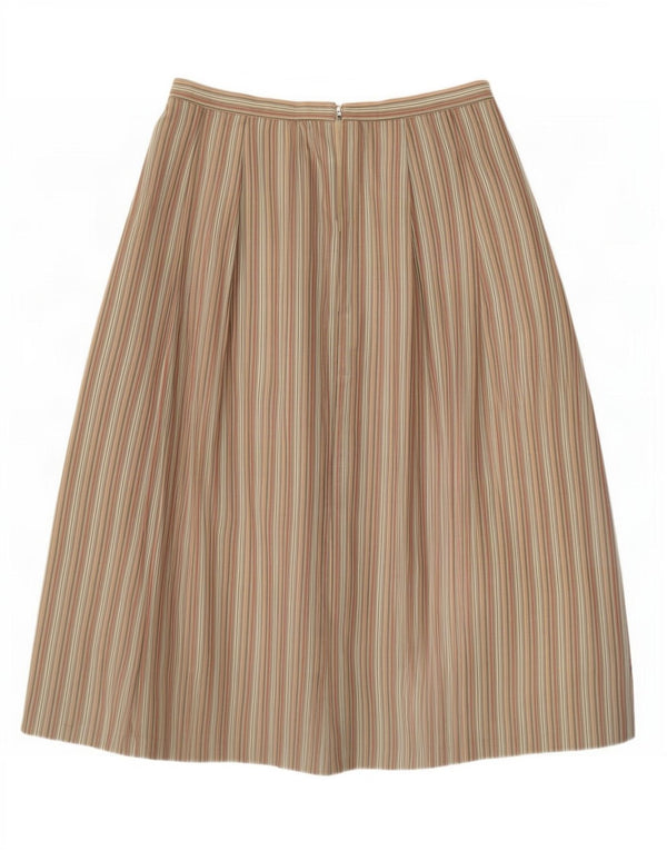 Country Collection Dame Midi Nederdel UK 18 XL W34 Khaki Nålestribe