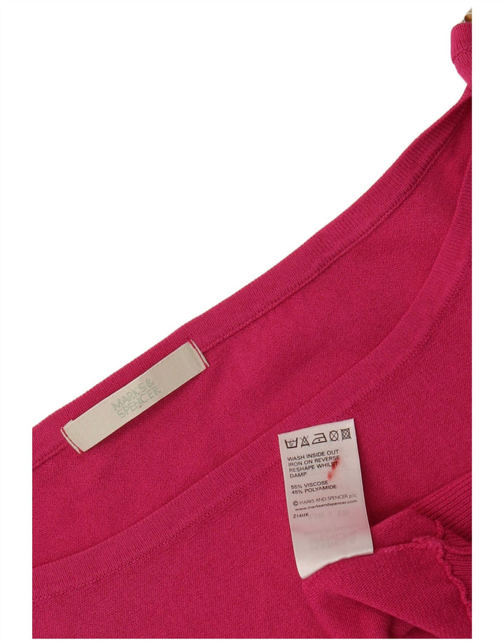 Marks & Spencer Womens Crop Off Shoulder Blouse Top UK 10 Small Pink