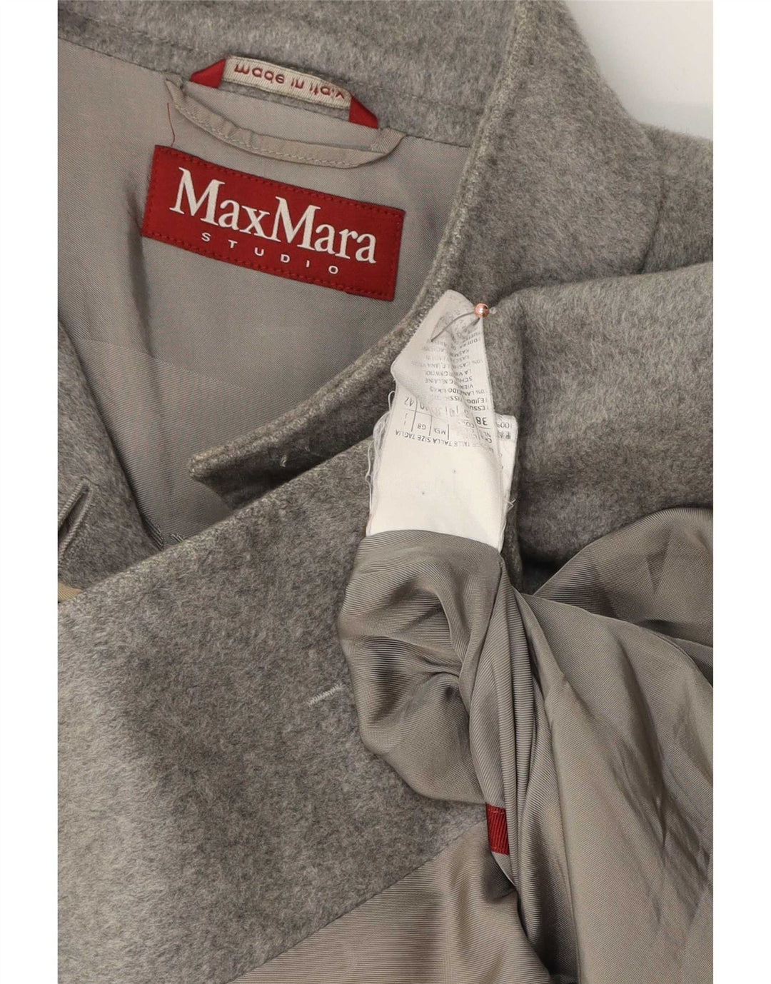 Max Mara Γυναικείο Πανωφόρι UK 10 Small Grey Wool