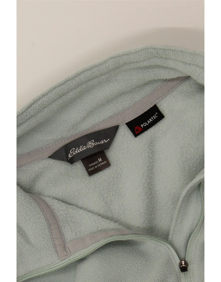 EDDIE BAUER Womens Zip Neck Fleece Jumper UK 14 Medium Green Polyester Vintage Eddie Bauer and Second-Hand Eddie Bauer from Messina Hembry 