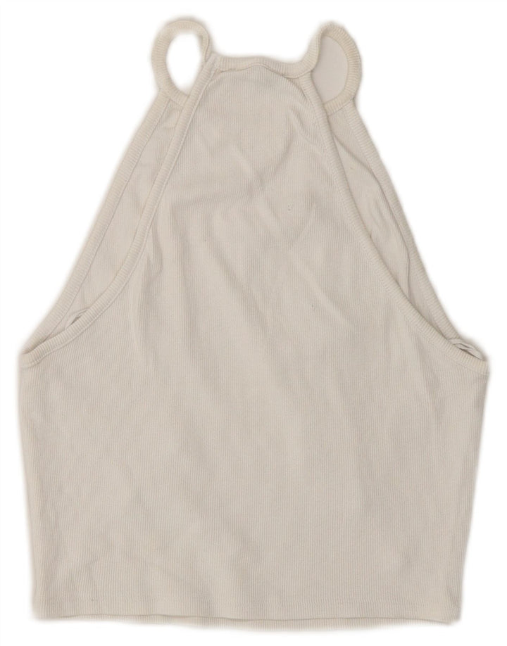 Zara Womens Crop Halter Top UK 8 Small White