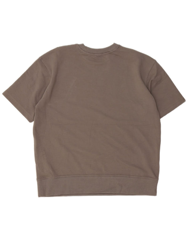 Zara Sweat-shirt surdimensionné à manches courtes pour femme UK 14 Gris moyen