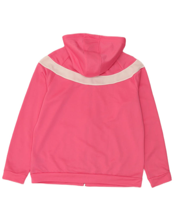 Felpa con cappuccio e zip da donna Adidas UK 20/22 XL Poliestere color block rosa