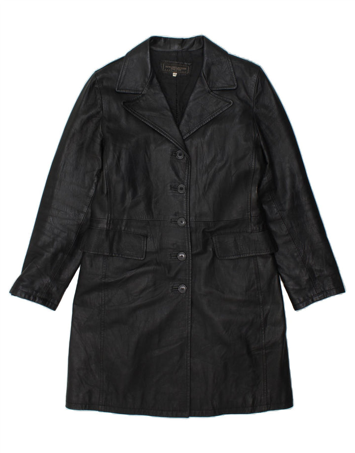 NEW COLLECTION Womens Leather Coat IT 46 Large Black Leather Vintage New Collection and Second-Hand New Collection from Messina Hembry 