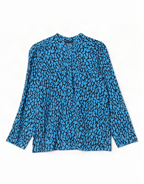 Marks & Spencer Damen Langarm-Blusenoberteil UK 12 Mittelblau