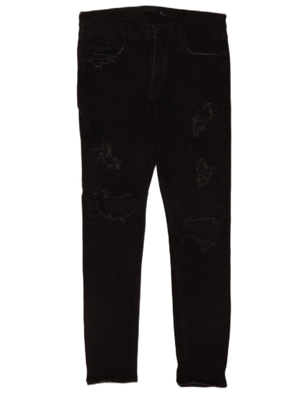 Zara Mens Distressed Skinny Jeans EU 40 Medium W31 L29 Black