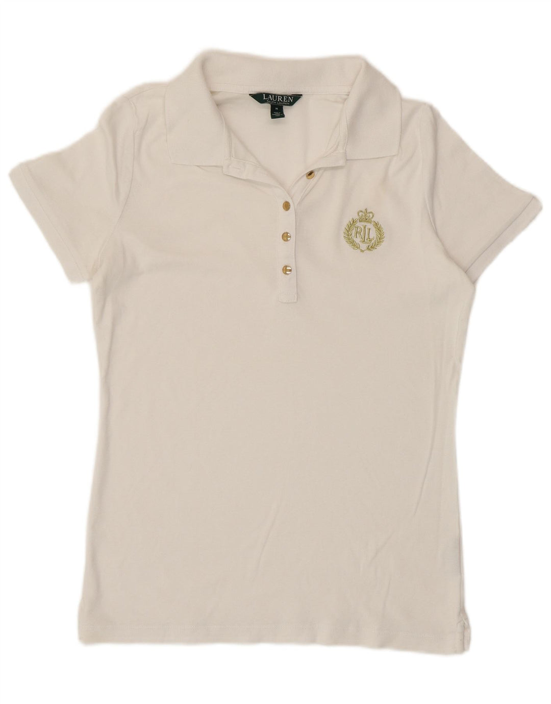 Ralph Lauren Dame Polo Shirt UK 12 Medium White