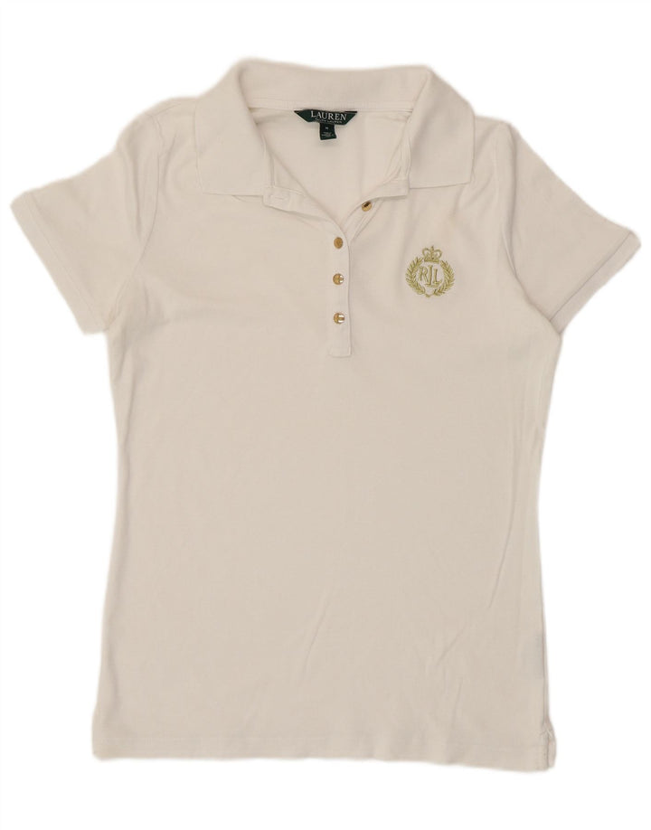Ralph Lauren Dame Polo Shirt UK 12 Medium White