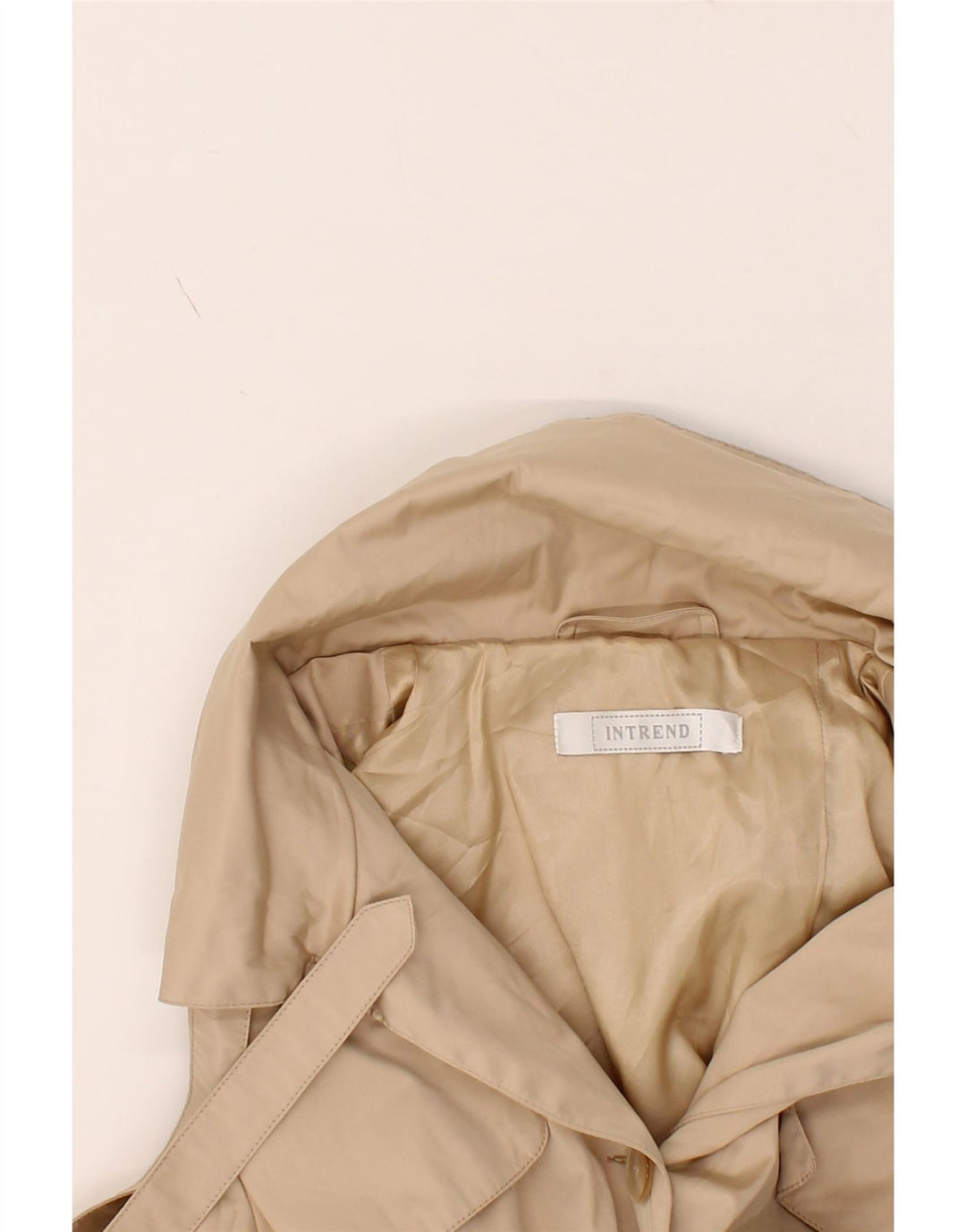 INTREND Womens Overcoat UK 10 Small Beige Polyester Vintage Intrend and Second-Hand Intrend from Messina Hembry 