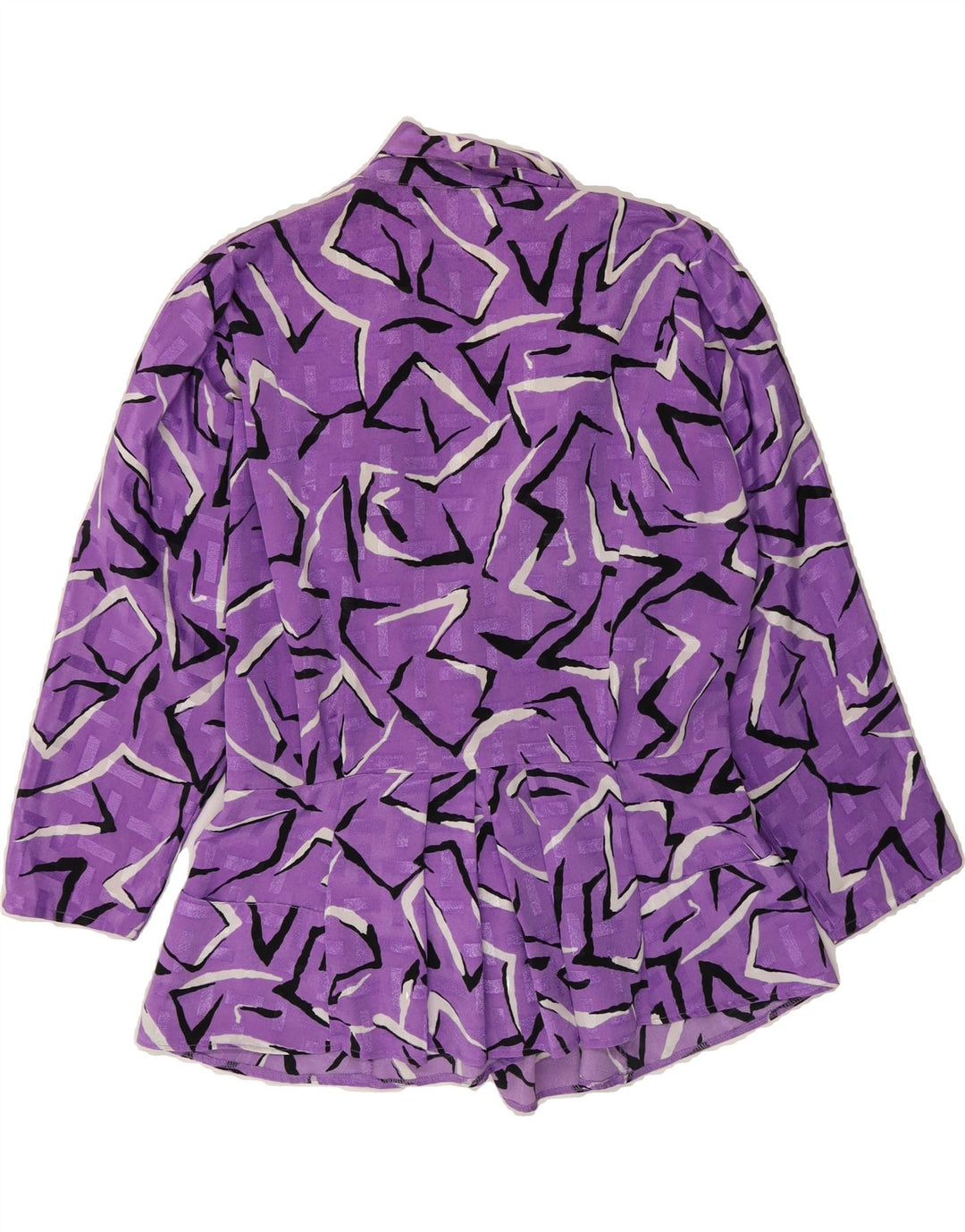 YESSICA Womens Abstract Pattern Shirt Blouse EU 38 Medium Purple Polyester Vintage Yessica and Second-Hand Yessica from Messina Hembry 
