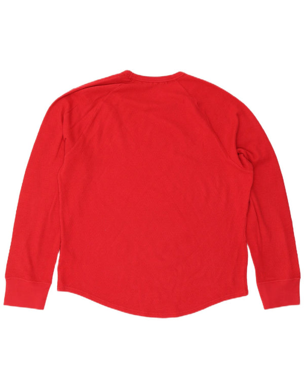 Męski top z grafiką Hollister z długim rękawem, XL, w kolorze czerwonym, bawełniany