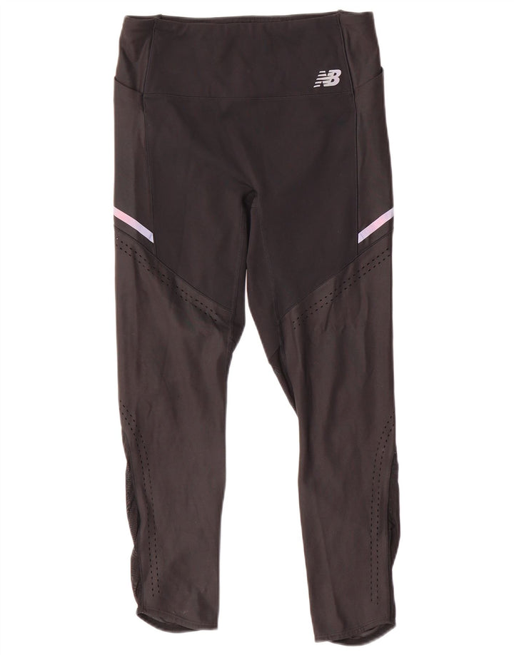 New Balance Womens Leggings UK 12 Medium  Black Polyester