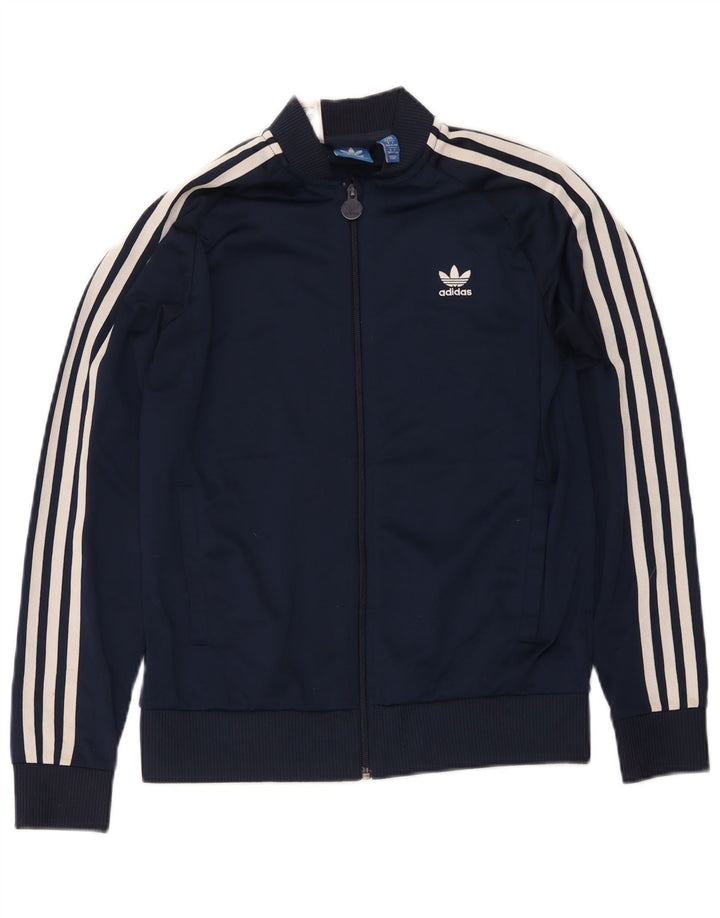 Giacca da tuta da ragazzo Adidas 13-14 anni in poliestere blu navy