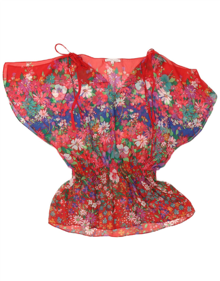 Replay Damebluse Top UK 14 Medium Red Floral Polyester