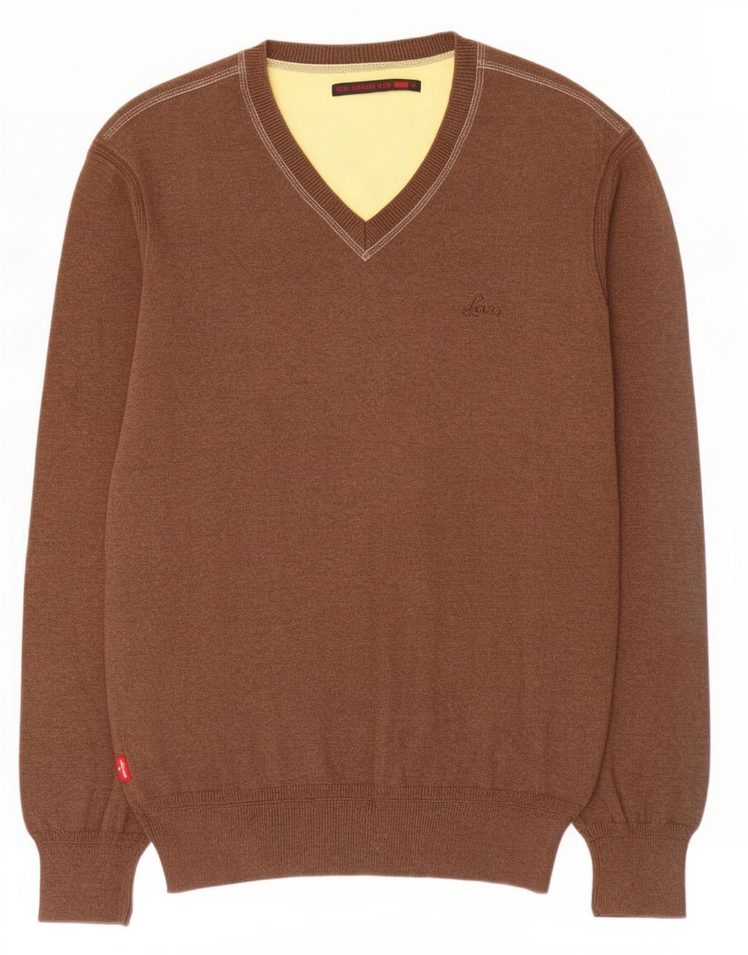 Levi's Herre V-hals sweater Medium Brun Bomuld