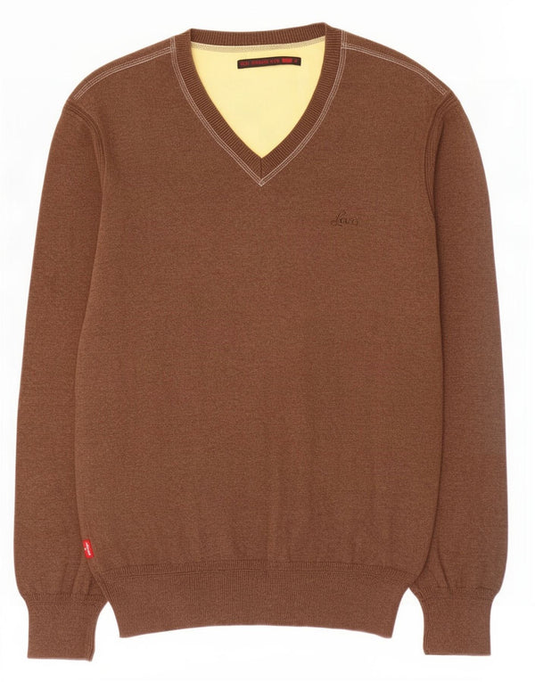 Levi's Herre V-hals sweater Medium Brun Bomuld