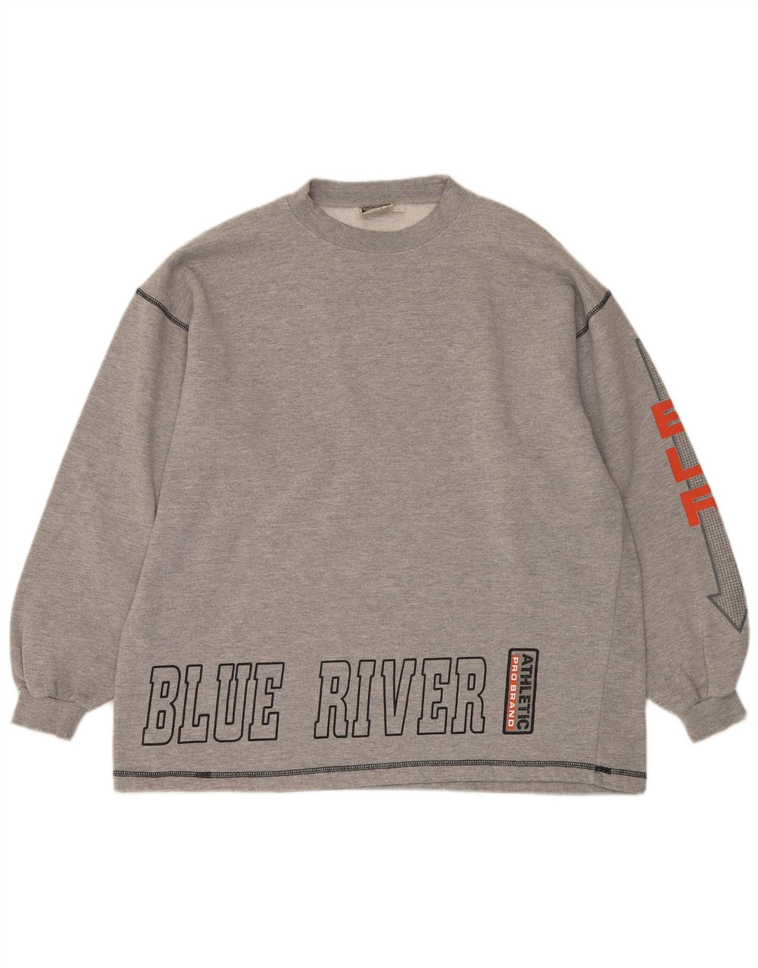 GOWEST Mens Graphic Sweatshirt Jumper Large Grey Cotton