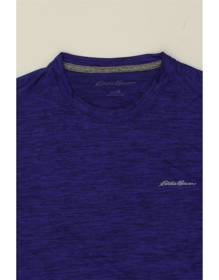 EDDIE BAUER Mens Top Long Sleeve Medium Navy Blue Flecked Polyester Vintage Eddie Bauer and Second-Hand Eddie Bauer from Messina Hembry 