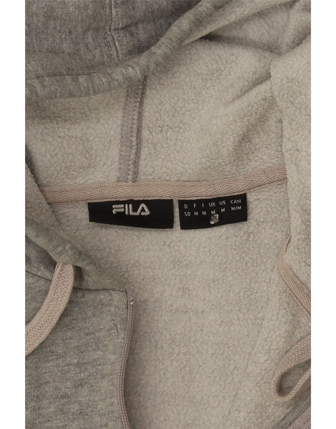 Fila Mens Graphic Zip Hoodie Sweater Medium Grey