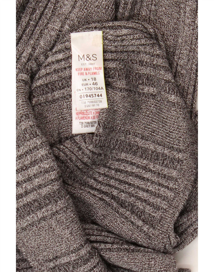 Marks & Spencer Dame Top Langærmet UK 18 XL Grå Viscose