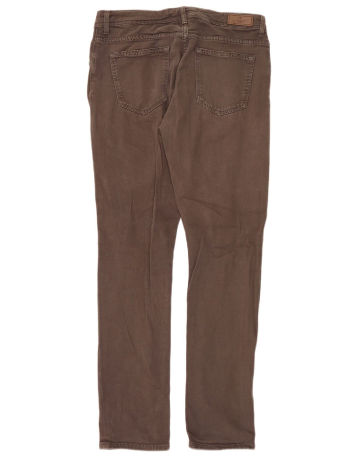 Hackett Mens Slim Casual Trousers W36 L32 Grey Cotton
