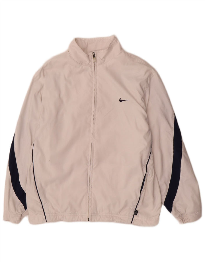 Nike Jungen-Trainingsanzug-Top-Jacke, 10–11 Jahre, mittelweißes Colourblock-Nylon