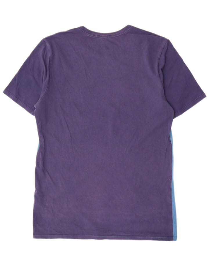 Nike Herre T-shirt Top Medium Blue Colourblock Bomuld