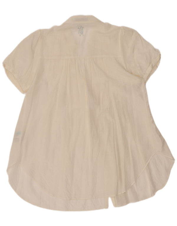Guess By Marciano Chemisier à manches courtes pour femme IT 44 Medium Off White