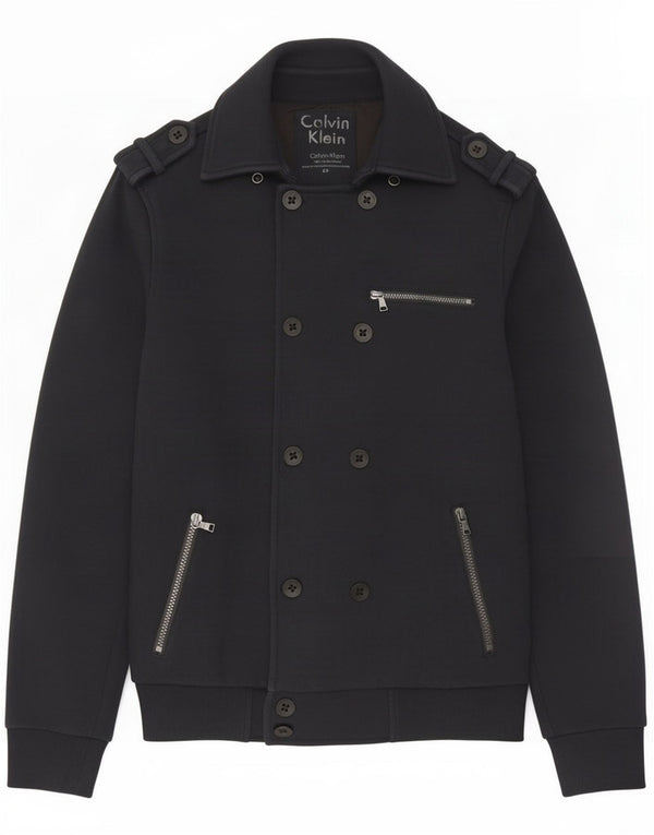 Jaqueta militar masculina Calvin Klein com peito duplo Reino Unido 36 pequena azul marinho