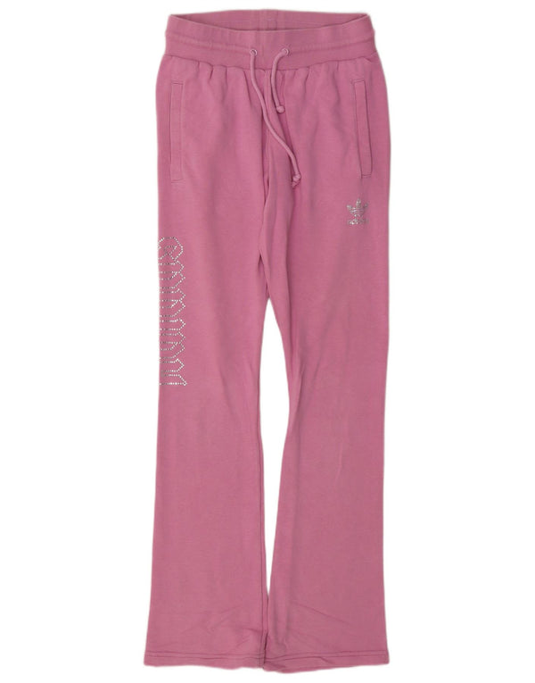 Adidas Womens Graphic Flare træningsdragt Bukser UK 8 Small Pink Bomuld