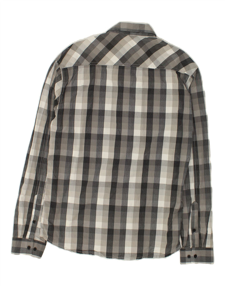 JACK & JONES Mens Graphic Slim Shirt XL Grey Check Cotton | Vintage Jack & Jones | Thrift | Second-Hand Jack & Jones | Used Clothing | Messina Hembry 