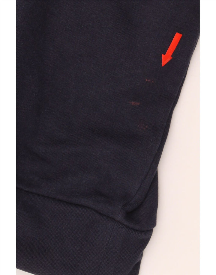 DKNY Mens Sweatshirt Jumper Large Navy Blue Colourblock Cotton Vintage Dkny and Second-Hand Dkny from Messina Hembry 