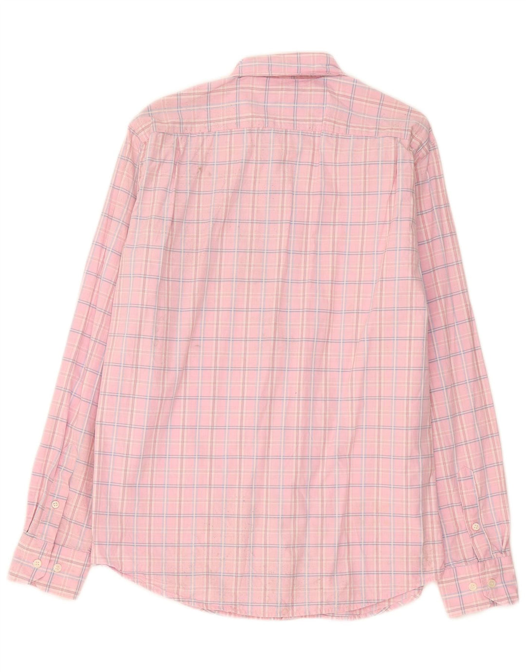 Gas Mens Shirt Large Pink Check Cotton