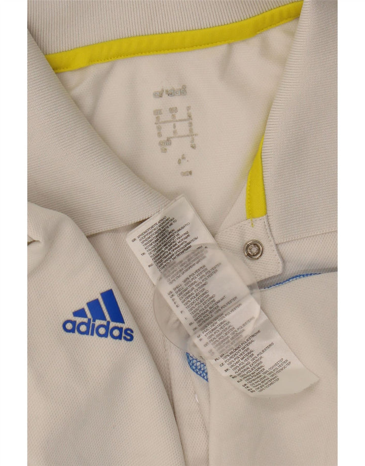 ADIDAS Mens Climalite Polo Shirt Small White Polyester