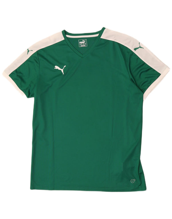 Puma Herre T-Shirt Top XL Grøn Colourblock Polyester