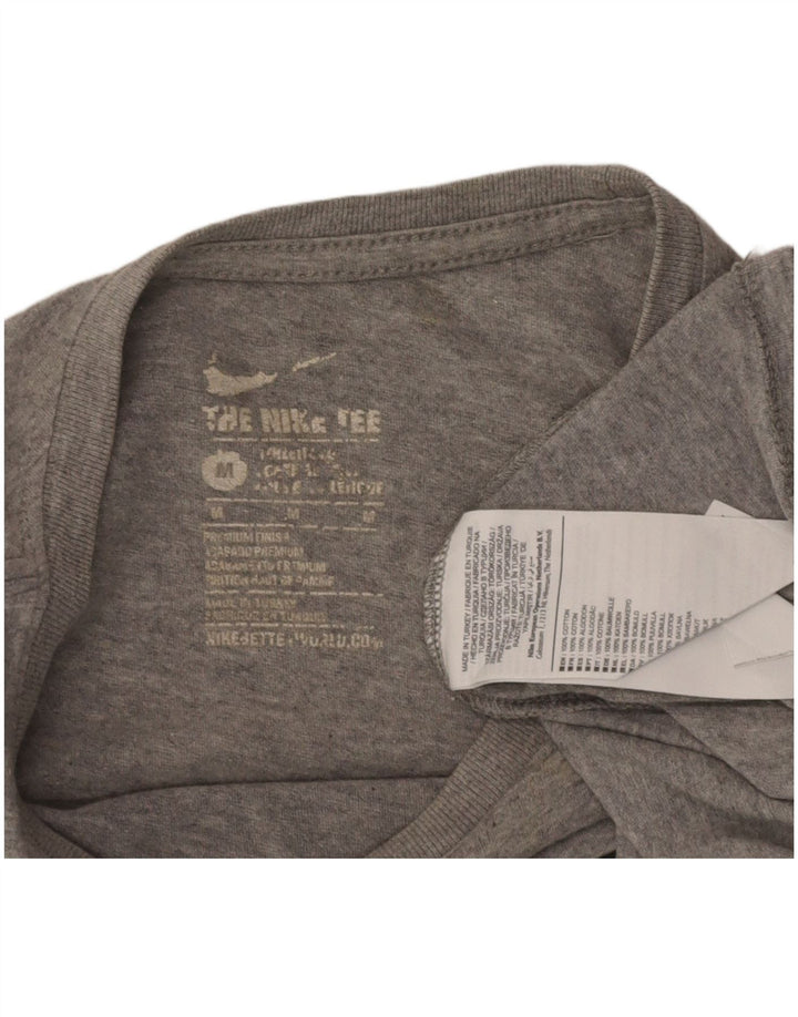 NIKE Mens Graphic T-Shirt Top Medium Grey Cotton