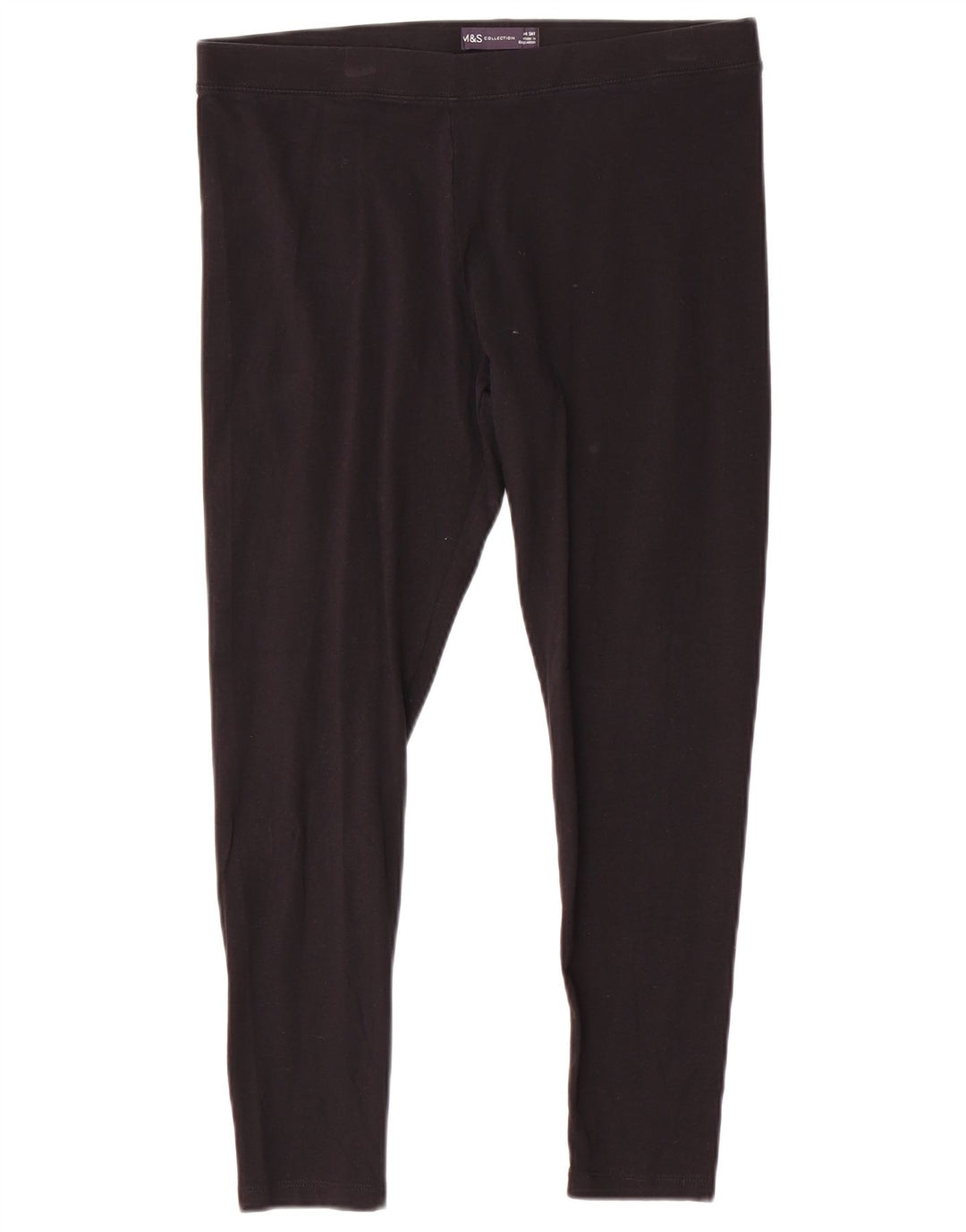 Marks & Spencer Womens Leggings UK 14 Large Black Cotton