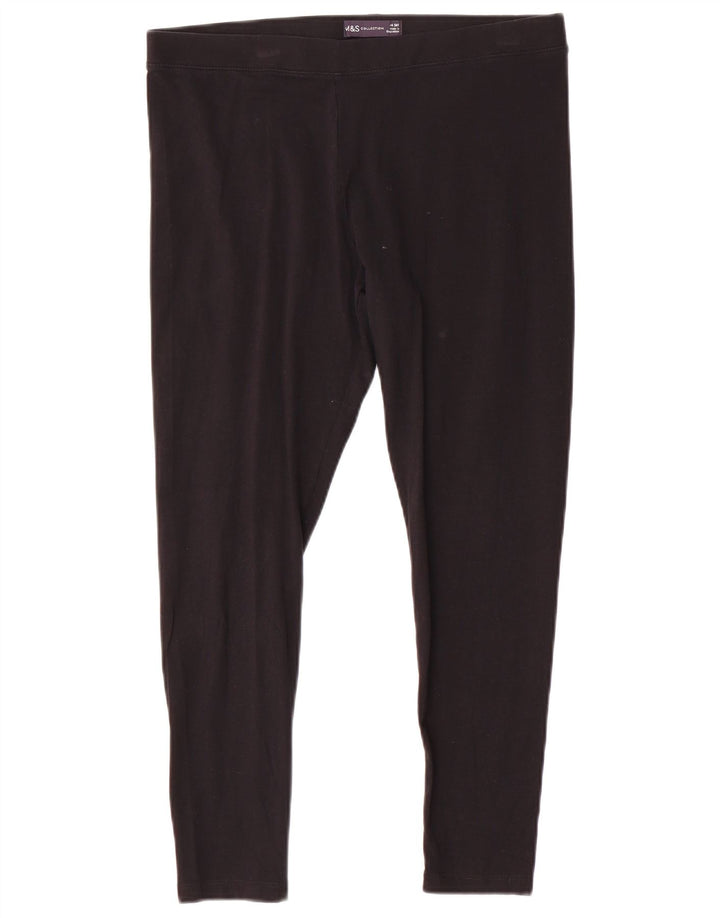 Marks & Spencer Womens Leggings UK 14 Large Black Cotton