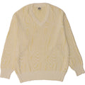 VINTAGE Mens Abstract Pattern V-Neck Jumper Sweater EU 52 Large Yellow Vintage Vintage and Second-Hand Vintage from Messina Hembry 