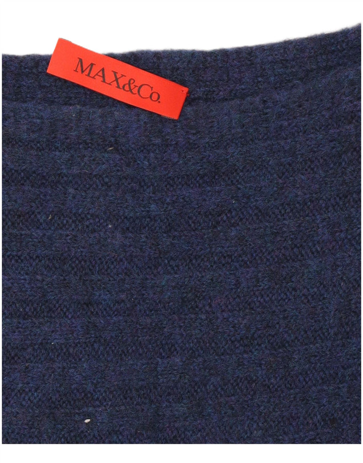 Max & Co. Womens Boat Neck Jumper Sweater UK 14 Medium Navy Blue