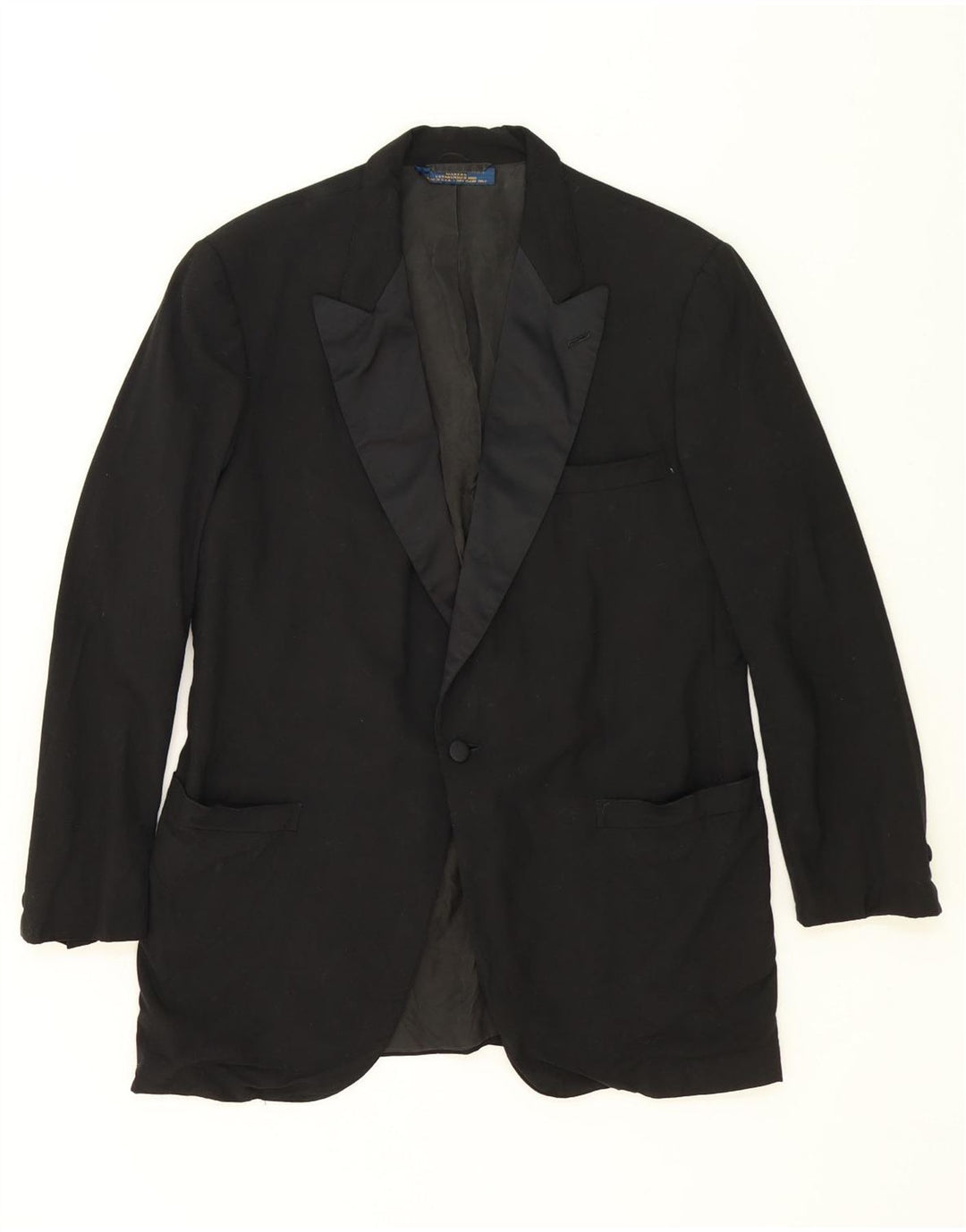 BROOKS BROTHERS Mens 1 Button Blazer Jacket UK 38 Medium Black Wool Vintage Brooks Brothers and Second-Hand Brooks Brothers from Messina Hembry 