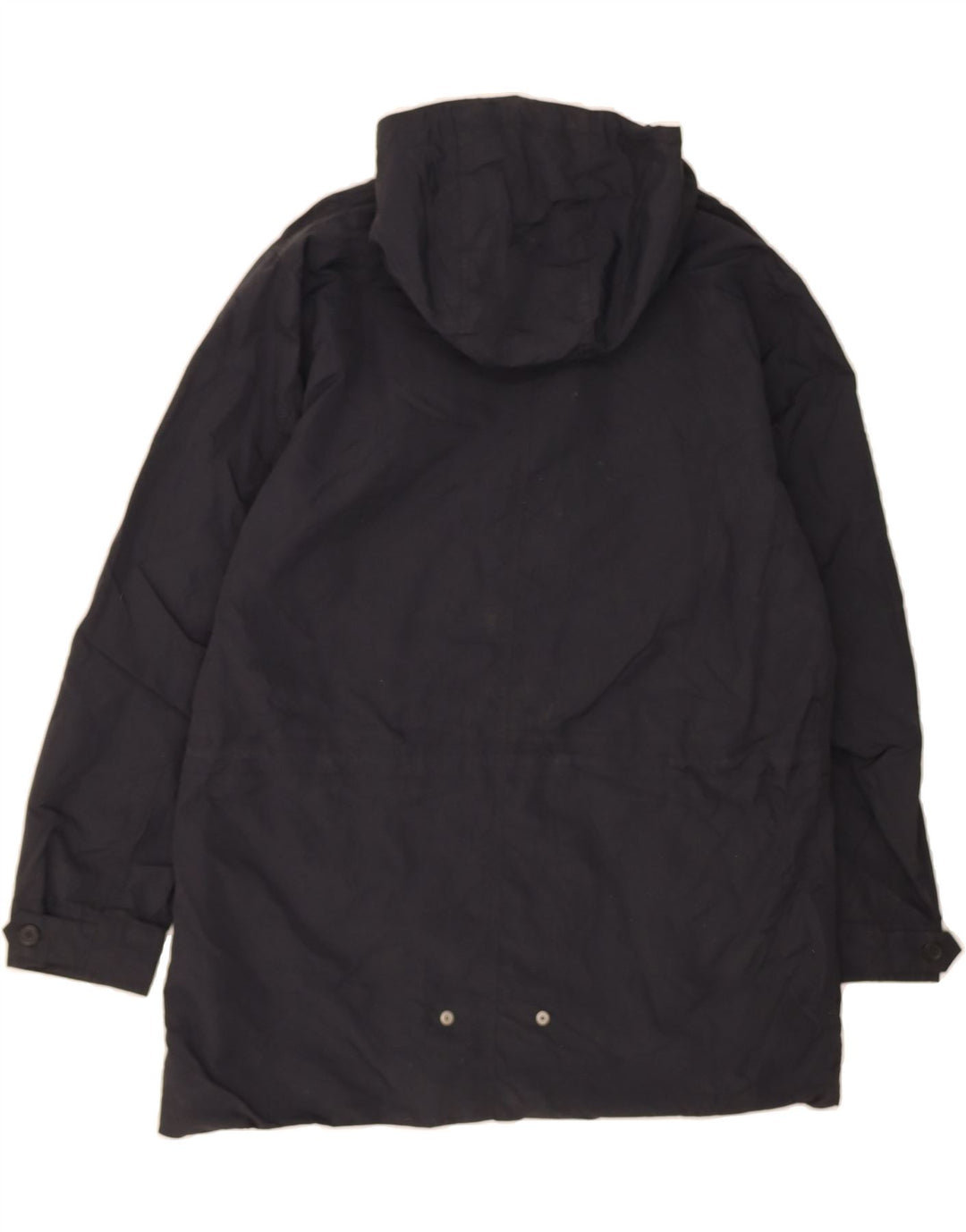 LEVI'S Mens Hooded Overcoat UK 38 Medium Black Polyester Vintage Levi's and Second-Hand Levi's from Messina Hembry 