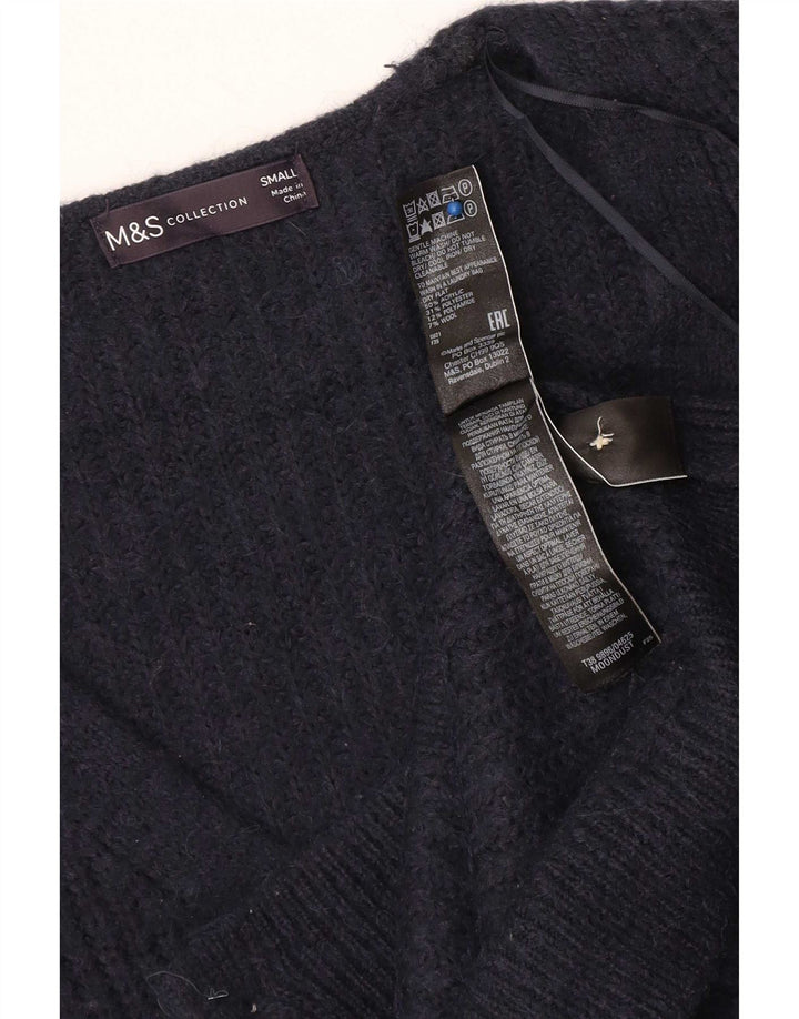 Marks & Spencer Womens Oversized Cardigan Sweater UK 10 Small Navy Blue